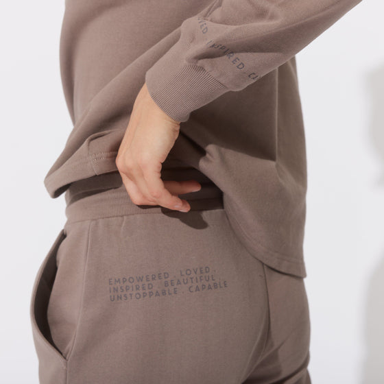 SEAMED FRONT CORE JOGGER - PRALINE