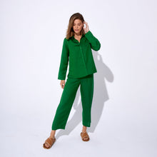  LINEN CROPPED TROUSERS - MATCHA